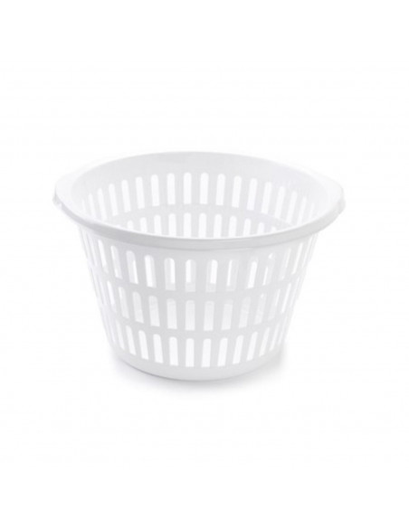 Tradineur - Cesta para la ropa redonda, cesta colada redonda, color blanco 47 x 45 x 28 cm