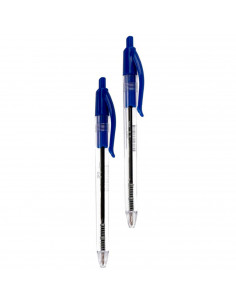 Tradineur - Pack de 2 bolígrafos P1 con punta de bola de 1 mm, diseño clásico, escritura suave y precisa, uso escolar, oficinas