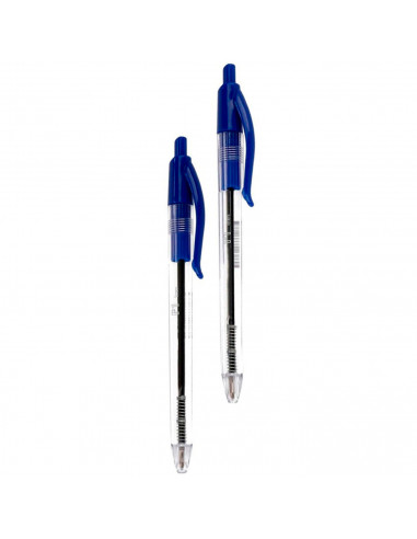 Tradineur - Pack de 2 bolígrafos P1 con punta de bola de 1 mm, diseño clásico, escritura suave y precisa, uso escolar, oficinas