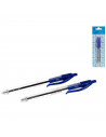 Tradineur - Pack de 2 bolígrafos P1 con punta de bola de 1 mm, diseño clásico, escritura suave y precisa, uso escolar, oficinas