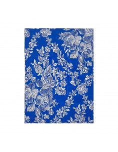 Tradineur - Funda de colchón estampada de poliéster con cremallera, flores blancas, extra suave, no encoge, protector de colchón