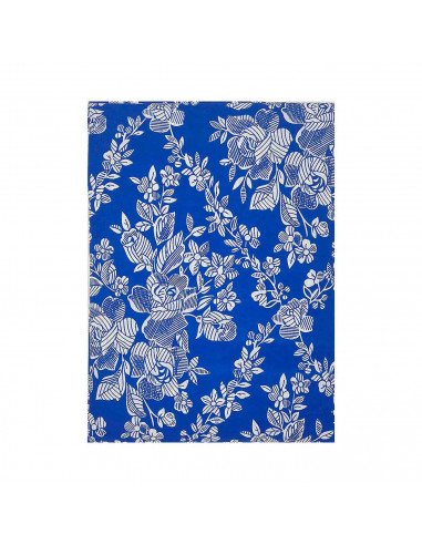 Tradineur - Funda de colchón estampada de poliéster con cremallera, flores blancas, extra suave, no encoge, protector de colchón
