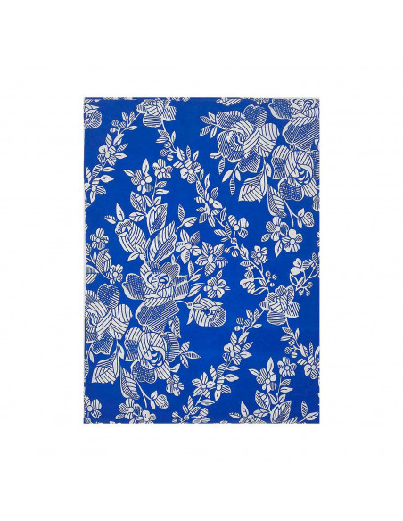 Tradineur - Funda de colchón estampada de poliéster con cremallera, flores blancas, extra suave, no encoge, protector de colchón