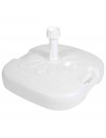 Tradineur - Base sombrilla rellenable - Fabricado en plástico - 16 Litros de capacidad - 17 x 45,5 x 45,5 cm - Color Blanco