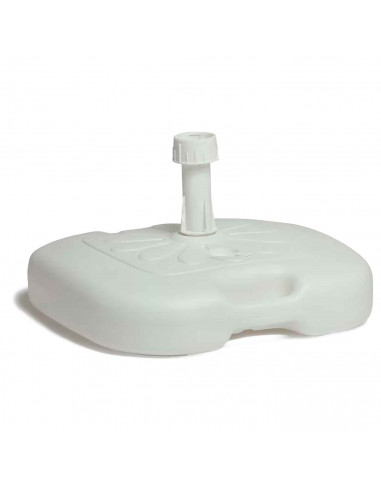 Tradineur - Base sombrilla rellenable - Fabricado en plástico - 16 Litros de capacidad - 17 x 45,5 x 45,5 cm - Color Blanco