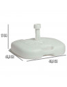 Tradineur - Base sombrilla rellenable - Fabricado en plástico - 16 Litros de capacidad - 17 x 45,5 x 45,5 cm - Color Blanco