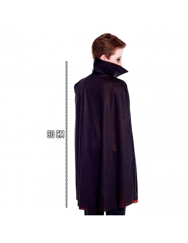 Tradineur - Capa de vampiro infantil - Accesorio/complemento para disfraz de Drácula - Longitud de 90 cm - Fabricación en fibra