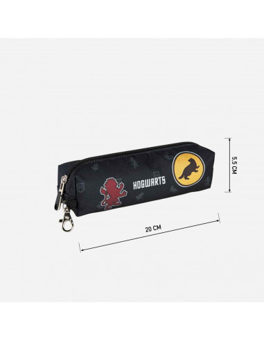 Tradineur - Estuche rectangular para el curso escolar de Harry Potter con los logos de las casas de Hogwarts y cierre de cremall