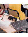 Tradineur - Estuche rectangular para el curso escolar de Harry Potter con los logos de las casas de Hogwarts y cierre de cremall