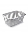 Tradineur - Cesta para la ropa rectangular color plata, 60 x 40 x 26 cm