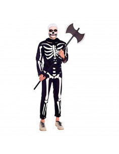 Tradineur - Traje de esqueleto soldado infantil - Fibra sintética - Ideal para las fiestas de disfraces - Carnaval, Halloween, c