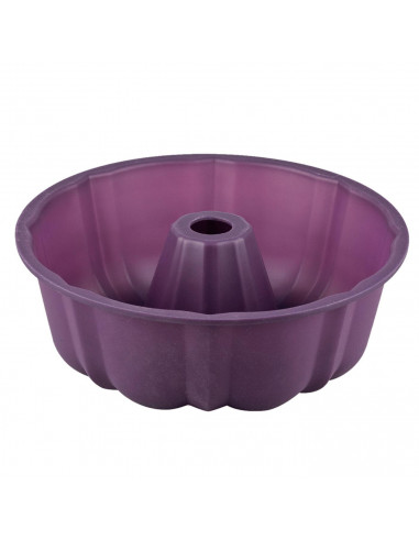 Tradineur - Molde de horno de silicona redondo para bizcochos 25,5 x 9 cm. Recipiente repostería, cocina, apto para microondas y