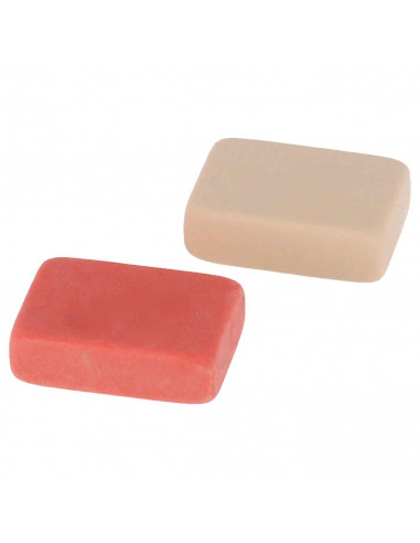 Tradineur - Pack de 2 borradores - Fabricada en una goma de caucho sintético tipo 'miga de pan' cuadrada - 4,5 x 3 x 1 cm - Co