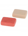 Tradineur - Pack de 2 borradores - Fabricada en una goma de caucho sintético tipo 'miga de pan' cuadrada - 4,5 x 3 x 1 cm - Co