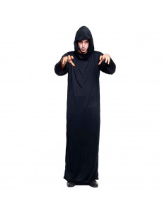 Tradineur - Túnica adulta con capucha - Unisex - 100% Poliéster - Ideal para las fiestas de halloween - Talla M - Color Negro