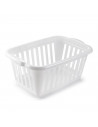 Tradineur - Cesta para la ropa rectangular color blanco, 60 x 40 x 26 cm