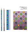 Tradineur - Set de papelería escolar de los Vengadores con estuche, libreta, 2 lápices, afila lápiz, goma de borrar, regla, marc