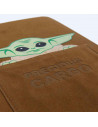 Tradineur - Cuaderno de piel A5 de Star Wars con baby Yoda, color marrón ideal para tomar notas, para la escuela... Medidas 20,7