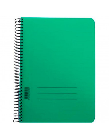 Tradineur - Pack de 3 libretas A4, cuadrícula de 4x4, tapas de polipropileno, encuadernación de espiral, 80 hojas, tamaño folio,