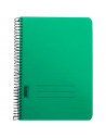 Tradineur - Pack de 3 libretas A4, cuadrícula de 4x4, tapas de polipropileno, encuadernación de espiral, 80 hojas, tamaño folio,