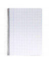 Tradineur - Pack de 3 libretas A4, cuadrícula de 4x4, tapas de polipropileno, encuadernación de espiral, 80 hojas, tamaño folio,