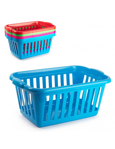 Tradineur - Cesta para la ropa rectangular color surtido, 60 x 40 x 26 cm