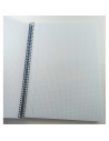 Tradineur - Pack de 3 libretas A4, cuadrícula de 4x4, tapas de polipropileno, encuadernación de espiral, 80 hojas, tamaño folio,