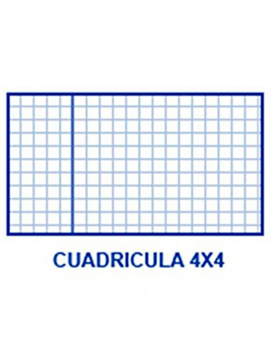 Tradineur - Pack de 3 libretas A4, cuadrícula de 4x4, tapas de polipropileno, encuadernación de espiral, 80 hojas, tamaño folio,