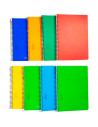 Tradineur - Pack de 3 libretas lisas A4, tapas de polipropileno y hojas en blanco, encuadernación de espiral, 80 hojas, tamaño f