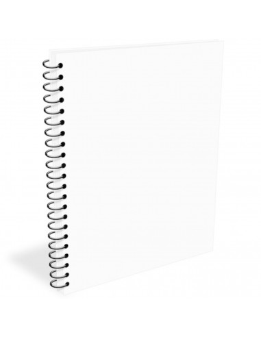 Tradineur - Pack de 5 cuadernos lisos, tamaño 4º, tapas de polipropileno y hojas en blanco, encuadernación de espiral, 80 hojas,