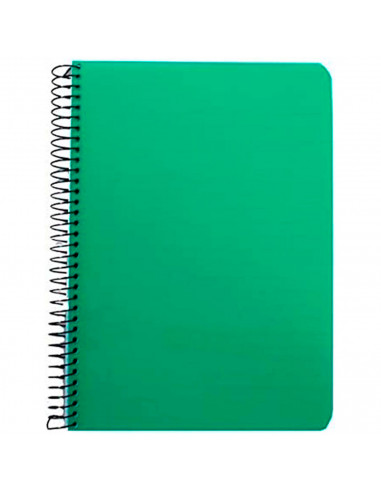 Tradineur - Pack de 5 cuadernos de pauta, tamaño 4º, tapas de cartón, encuadernación de espiral, 80 hojas, 21,5 x 15 cm, colores