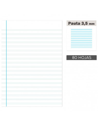 Tradineur - Pack de 5 cuadernos de pauta, tamaño 4º, tapas de cartón, encuadernación de espiral, 80 hojas, 21,5 x 15 cm, colores