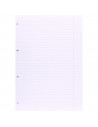 Tradineur - Pack de 100 hojas rayadas A4 perforadas con margen, recambio hojas sueltas para archivador, 4 taladros, papel 90 g,