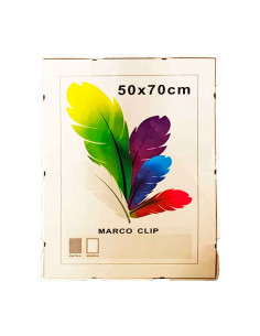 Tradineur - Marco para foto con cierre de clip, exterior 50 x 70 cm, interior 40 x 60 cm, metacrilato, soporte para fotografías,