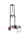 Tradineur - Carro portamaletas plegable de acero, ruedas de 12 cm, carrito de mano para viajes con pulpo elástico, transporte de