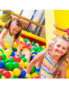 Tradineur - Bolas multicolor en red, pelotas de colores blandas de plástico para jugar, niños, juguetes infantiles, piscina, gua