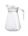 Tradineur - Jarra de cristal para agua con tapa de plástico, servir bebidas frías, limonada, té helado, frigorífico, nevera, hog
