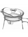 Tradineur - Jarra de cristal para agua con tapa de plástico, servir bebidas frías, limonada, té helado, frigorífico, nevera, hog