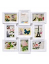 Marco para fotos de pared múltiple, 52 x 52 x 2,5 cm decoración del hogar. Multimarco portafotos 9 fotos color blanco