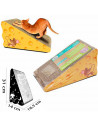 Tradineur - Rascador para gatos de cartón con forma de queso, arañador para mascotas, afilador de uñas reciclable, 31 x 16,5 x 1