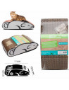 Tradineur - Rascador para gatos con forma de ratón, cartón, arañador para mascotas, afilador de uñas reciclable, 36 x 19,4 x 10,
