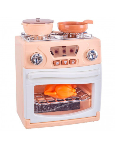 Tradineur - Cocina con horno de juguete, incluye luz y sonido, mini electrodoméstico interactivo, simulación, funciona con pilas