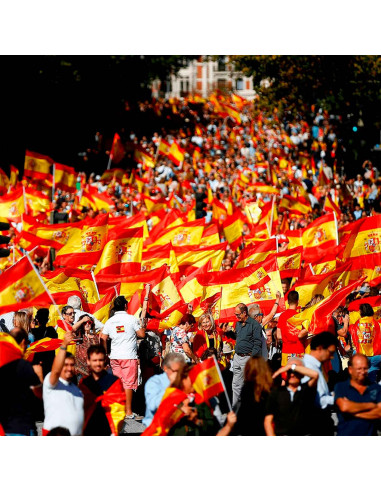 Tradineur - Bandera de España para balcón, válida para mástil, poliéster, resisetente a la intemperie, exterior, eventos deporti