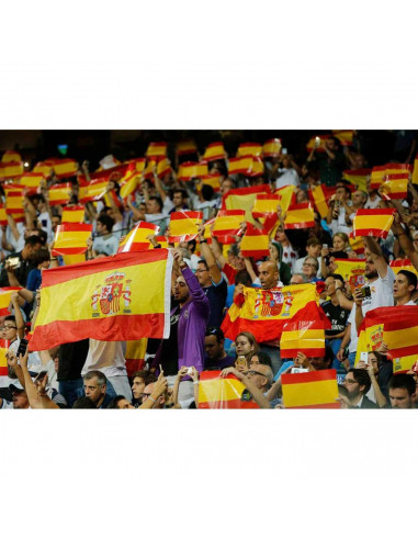 Tradineur - Bandera de España para balcón, válida para mástil, poliéster, resisetente a la intemperie, exterior, eventos deporti
