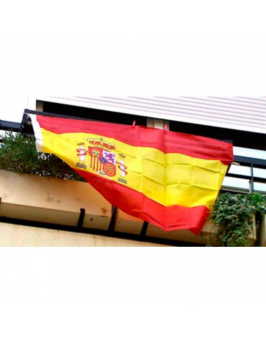 Tradineur - Bandera de España para balcón, válida para mástil, poliéster, resisetente a la intemperie, exterior, eventos deporti