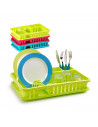 Tradineur - Escurreplatos venezia, organizador de cocina, escurridor con bandeja, color surtido, 45 x 29,7 x 8 cm
