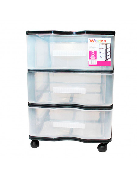 Cajonera Wagon 3 cajones Negro con Ruedas 51.5 x 36.5 x 38 cm. Contenedor de plástico para folios especial para oficina u hogar Cajonera Wagon 3 cajones Negro con Ruedas 51.5 x 36.5 x 38 cm. Contenedor de plástico para folios especial para oficina u hogar