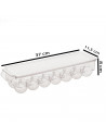 Tradineur - Huevera rectangular, plástico transparente, recipiente para 14 huevos, almacenamiento de cocina, 11,5 x 37 x 8 cm