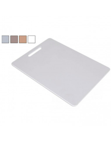 Tradineur - Tabla de cortar de plástico con asa, utensilio de cocina para trocear carne, pescado, verduras, 34 x 24 cm, color al