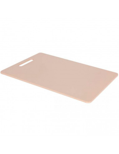 Tradineur - Tabla de cortar de plástico con asa, utensilio de cocina para trocear carne, pescado, verduras, 34 x 24 cm, color al